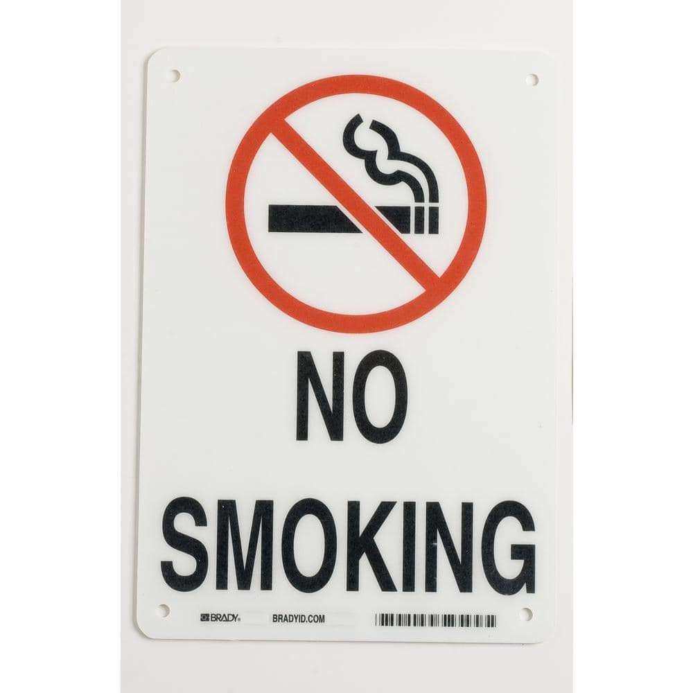 No smoking ステンドグラス Brady 10 in. x 7 in. Plastic No Smoking Sign 25119 - The Home Depot