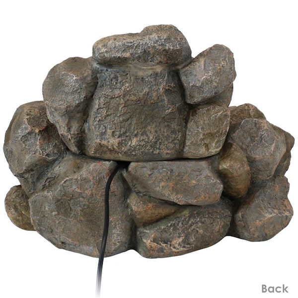 Sunnydaze 18 in. Rocky Ravine Outdoor Water Fountain SSS-376 - The