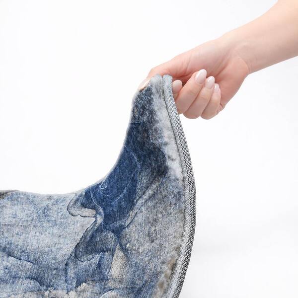 Dream Shag Premium Machine Washable Abstract ADS524 Navy 9 ft. x 12 ft. Area Rug