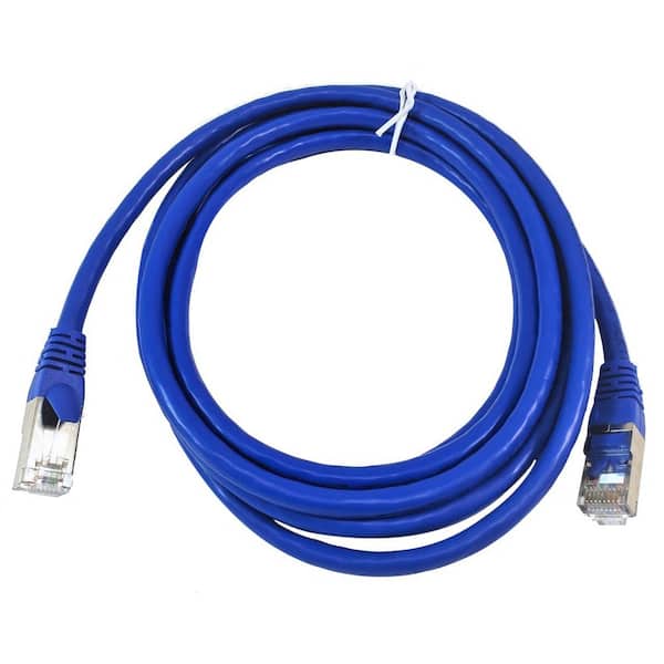 Micro Connectors, Inc 14 ft. CAT 7 SFTP 26AWG Double Shielded RJ45 Snagless  Ethernet Cable, Blue E11-014BL - The Home Depot