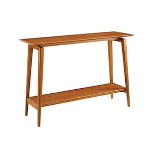 Antares 14 in. Amber Rectangle Wood Console Table