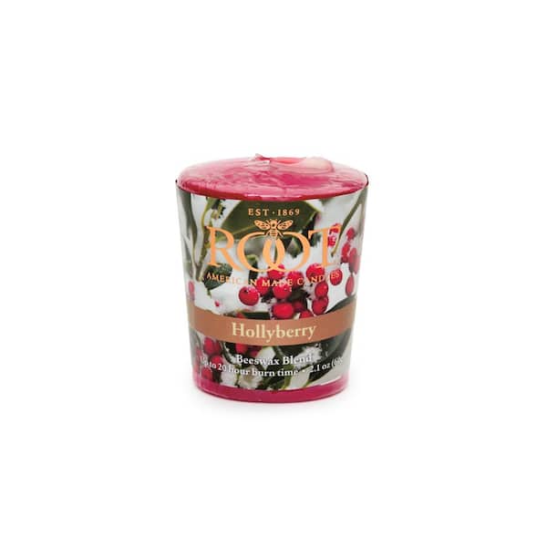 ROOT CANDLES 20-Hour Holly berry Scented Votive Candle (Set of 18)