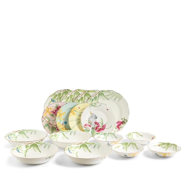 Miranda Kerr Australiana Dinnerware Set with Pasta Mixed, Set of 16