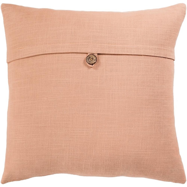 Livabliss Zinon Peach Poly 20 in. x 20 in. Throw Pillow