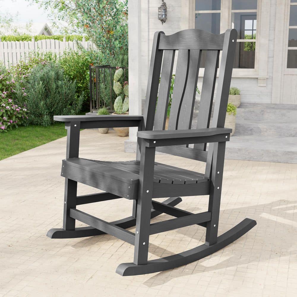 Livewood HDPE Plastic Ergonomic Outdoor Adirondack Rocking Chair