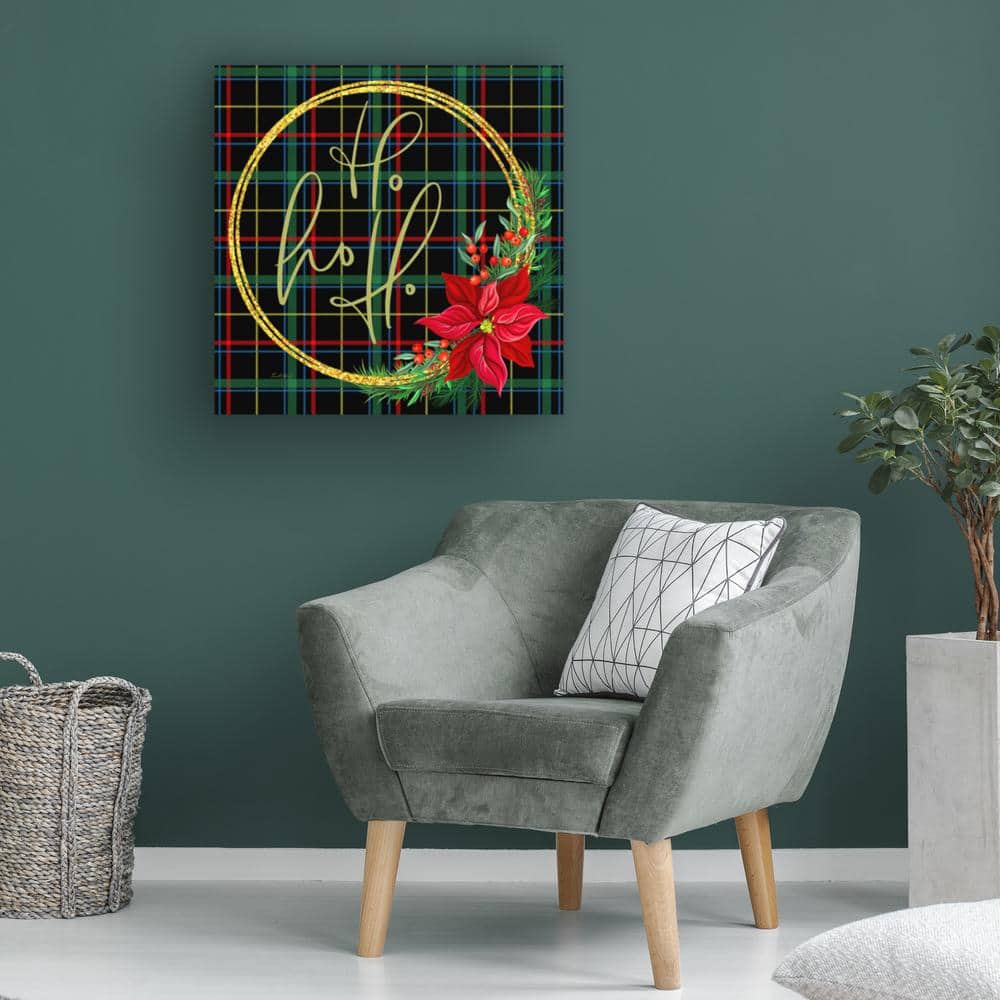 Tartan Wreath Ho Ho Ho Seasonal Canvas Print