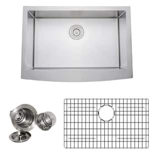 New Chef's Collection Handcrafted Farmhouse Apron Front Stainless Steel 30 in. Single Bowl Kitchen Sink Package