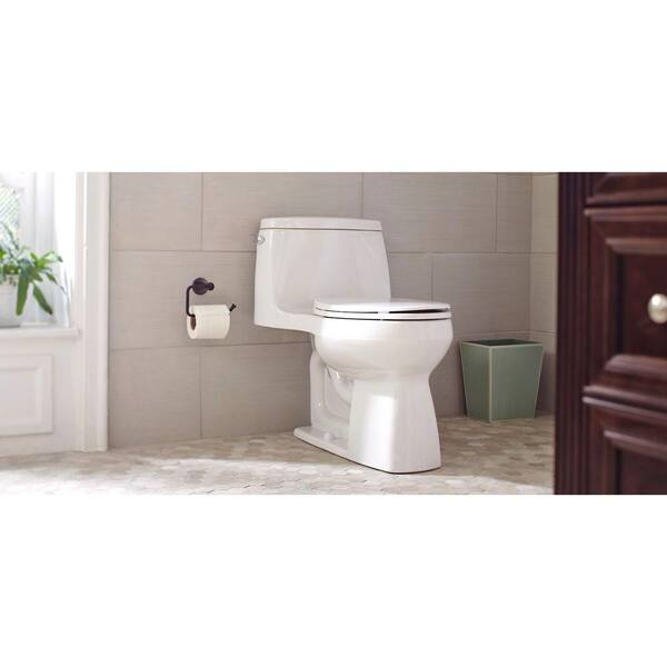 KOHLER Santa Rosa Comfort Height 1-Piece 1.28 GPF Compact Single Flush Elongated Toilet in White, Seat Included (3-Pack)
