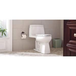 Santa Rosa Comfort Height 1-Piece 1.28 GPF Compact Single Flush Elongated Toilet in White, Seat Included