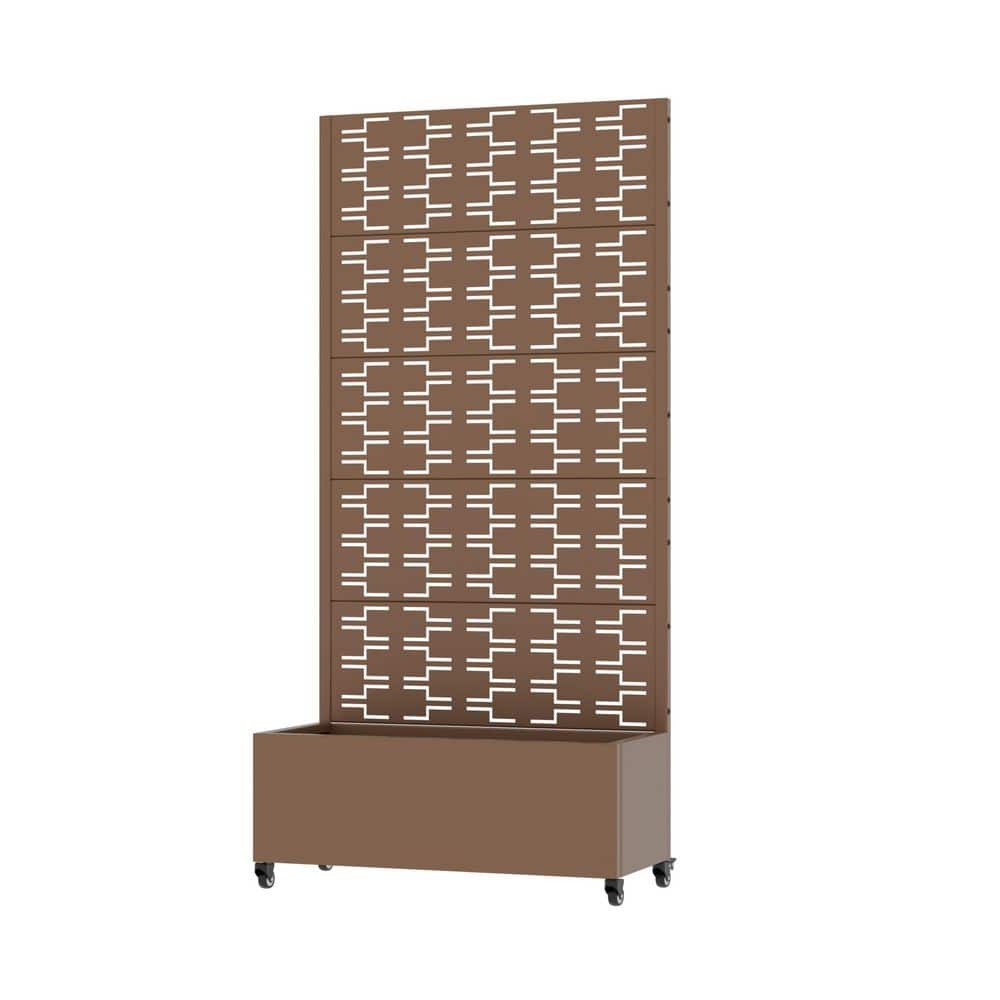 72 in. H x 35 in. W Metal Brown Rectangle Pots and Planter Raised Box with Trellis for Vine Climbing Plants price history on PriceWatchPro