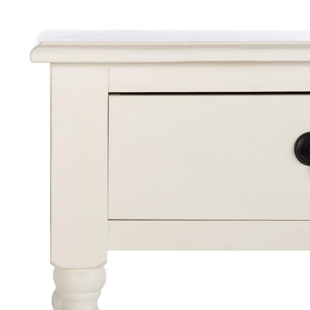 Athena Distressed White Wood 2-Drawer Hallway Table