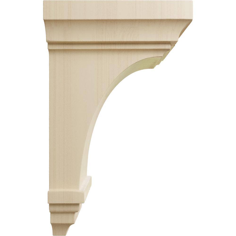 Small Jefferson Hand-Carved Rubberwood Corbel, 4" x 8"
