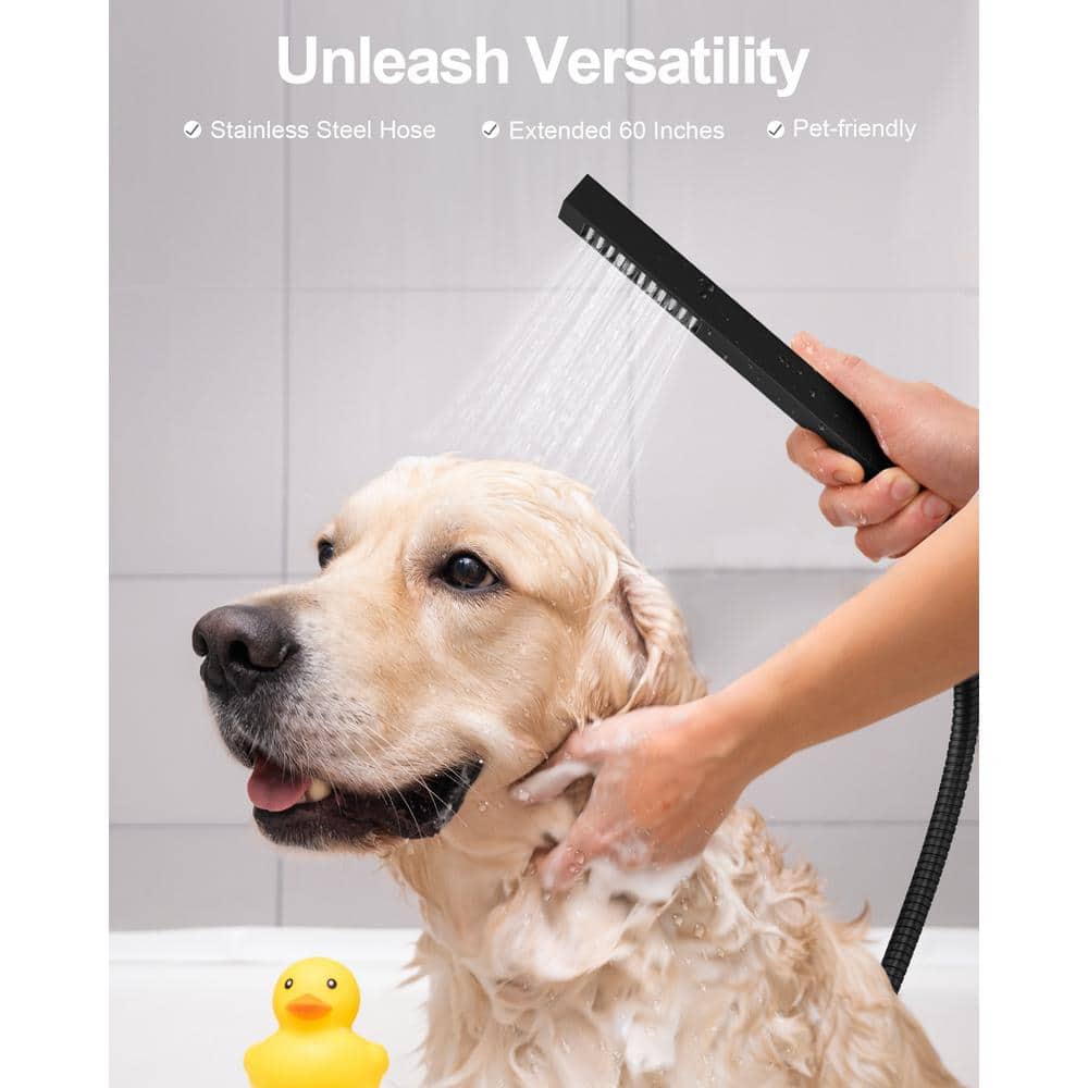 Matte Black Adjustable Rain Shower Head System with Handheld