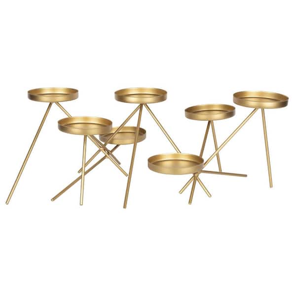 HomeRoots 6.5 in. Gold Metallic Candle Holder