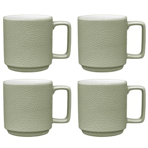 Colortex Stone Sage 16 oz. Porcelain Mugs, (Set of 4)