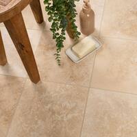 Tuscany Beige 12 in. x 12 in. Honed Travertine Stone Look Floor and Wall Tile (10 sq. ft./Case)
