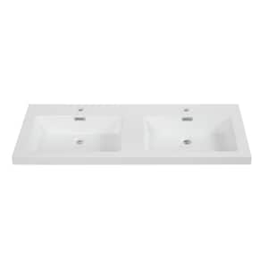 47.2 in. W x 18.5 in. D Solid Surface Resin Vanity Top in White