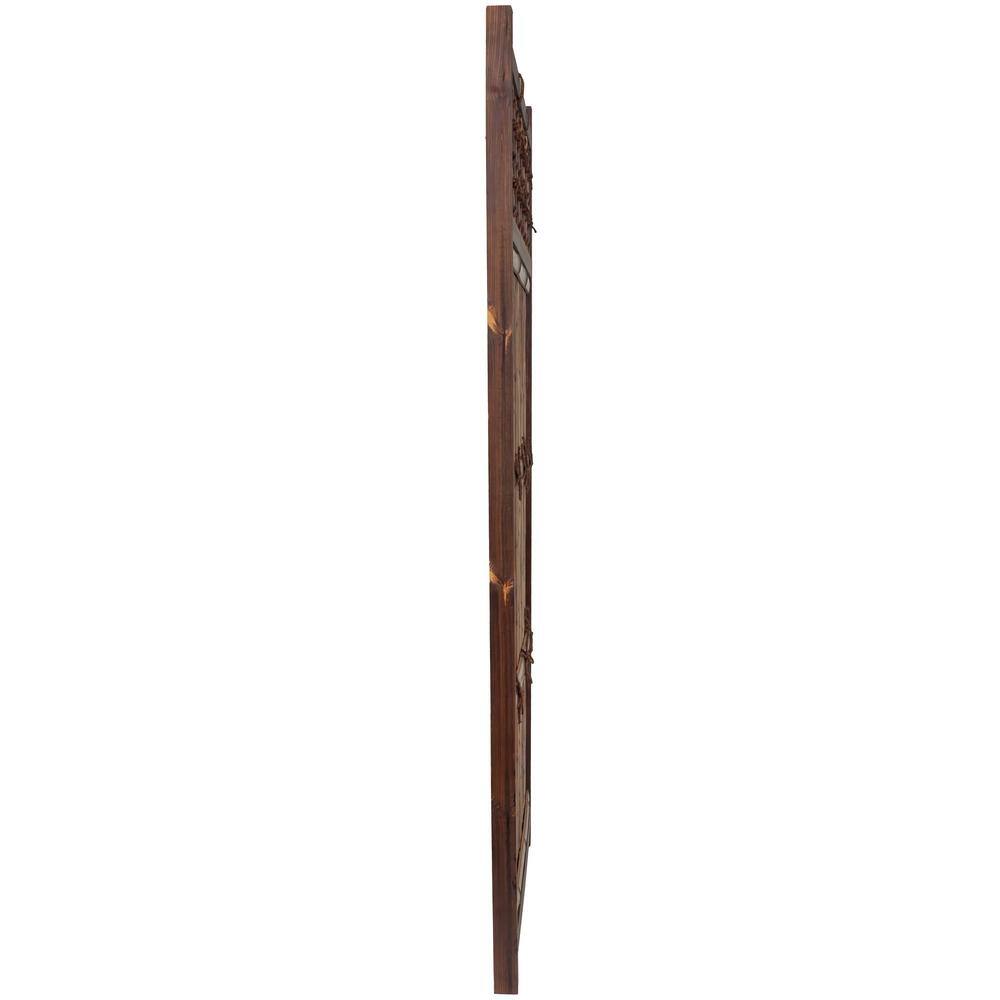 6 ft. Dark Bamboo and Wood Japanese Zen Garden Fence Panel