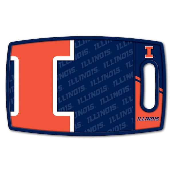 NCAA Illinois Fighting Illini Logo Series Cutting Board 9in x 0.5in- Rectangle- Manufactured Wood and polypropylene