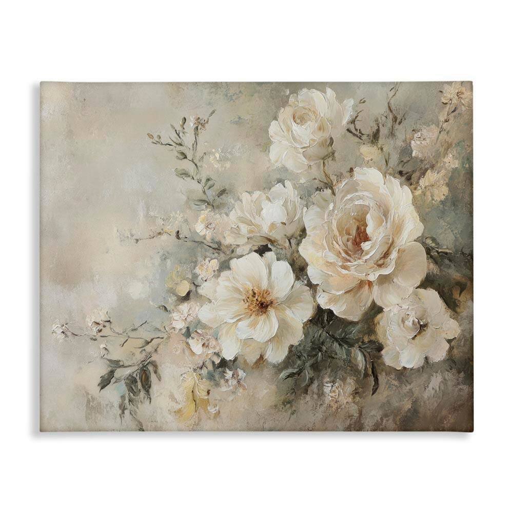 Beige Faded Florals by Petal Prints Design Unframed Nature Graphic Art Print 36 in. x 48 in. price history on PriceWatchPro