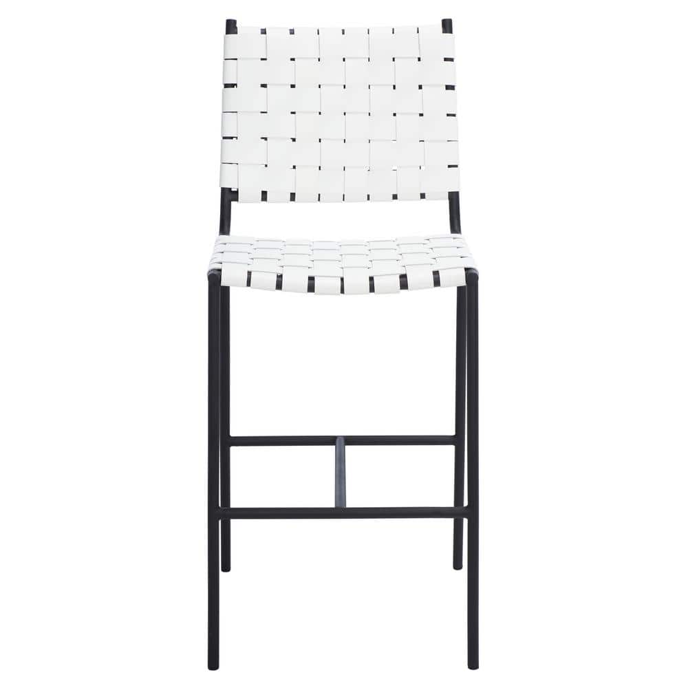 Olenna Woven 26 in. White/Black Metal Counter