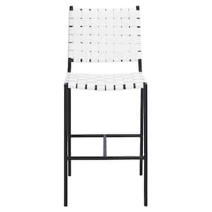 Olenna Woven 26 in. White/Black Metal Counter