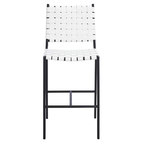 SAFAVIEH Olenna Woven 26 in. White/Black Metal Counter