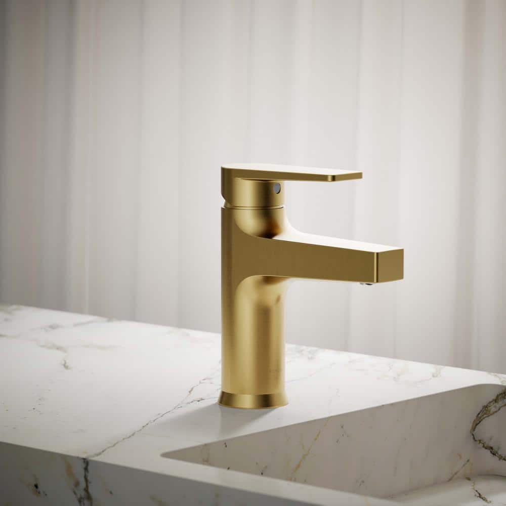 Vibrant Brushed Brass Single-Handle Bathroom Faucet