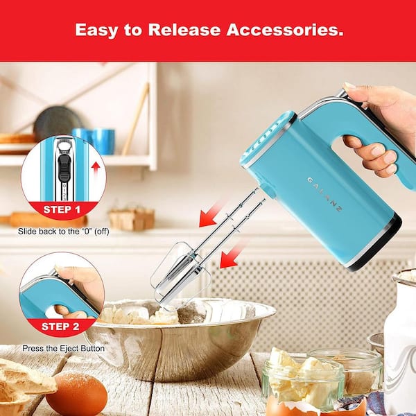 Reviews for Galanz 5-Speed Retro Blue Hand Mixer with Paddle Attachment
