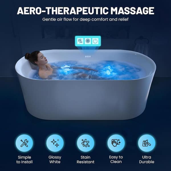 ANZZI Jericho Series 67 in. x 32 in. Flat Bottom Acrylic