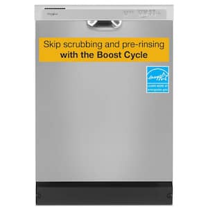 24 in. Front Built-In Tall Tub Dishwasher in Stainless Steel with 4 -Cycles