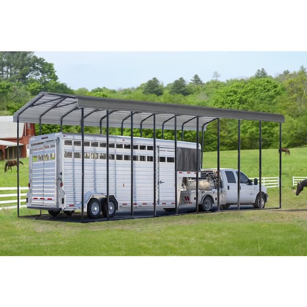 14 ft. W x 42 ft. D x 14 ft. H Galvanized Steel Charcoal Finish RV Carport