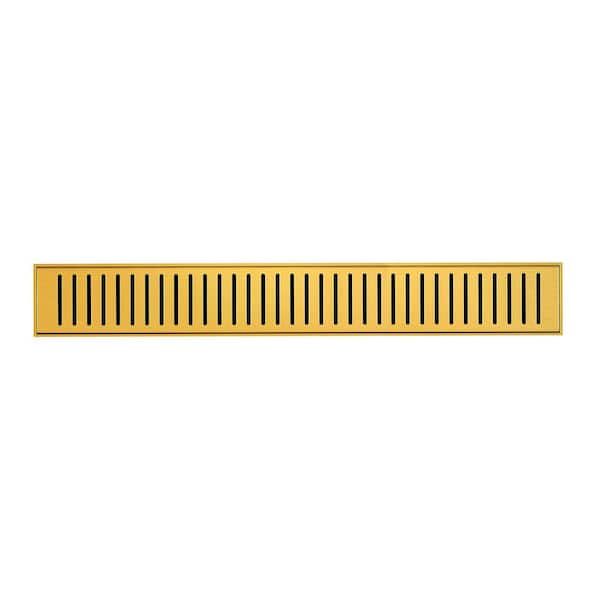 Voltaire 24 in. Stainless Steel Linear Shower Drain in Brushed Gold