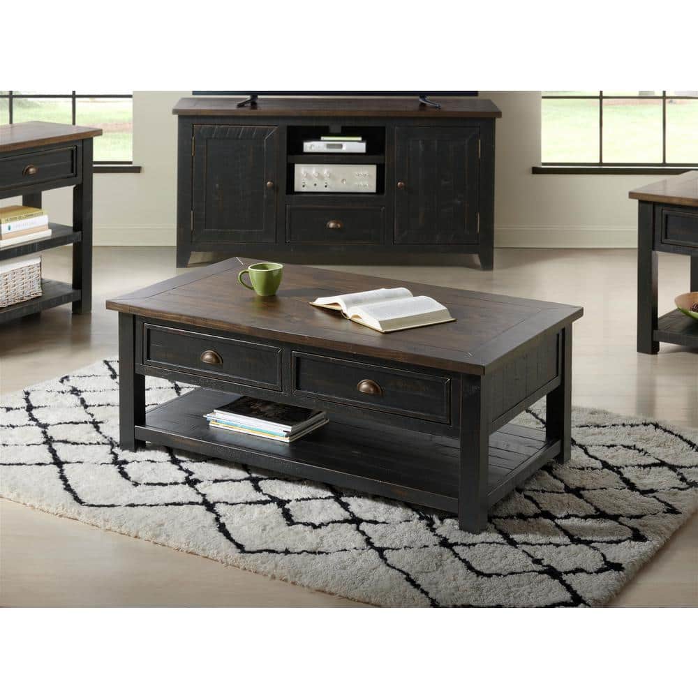 Monterey Dark Wood Rectangular Cocktail Table with Storage