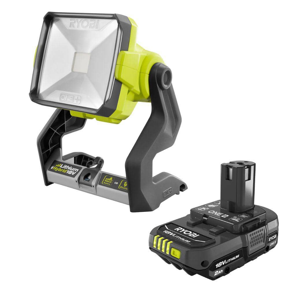 RYOBI ONE+ 18V Hybrid 20-Watt LED Work Light with  2.0 Ah Battery