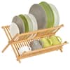 Home Basics Foldable Bamboo Dish Drainer DD01018 - The Home Depot