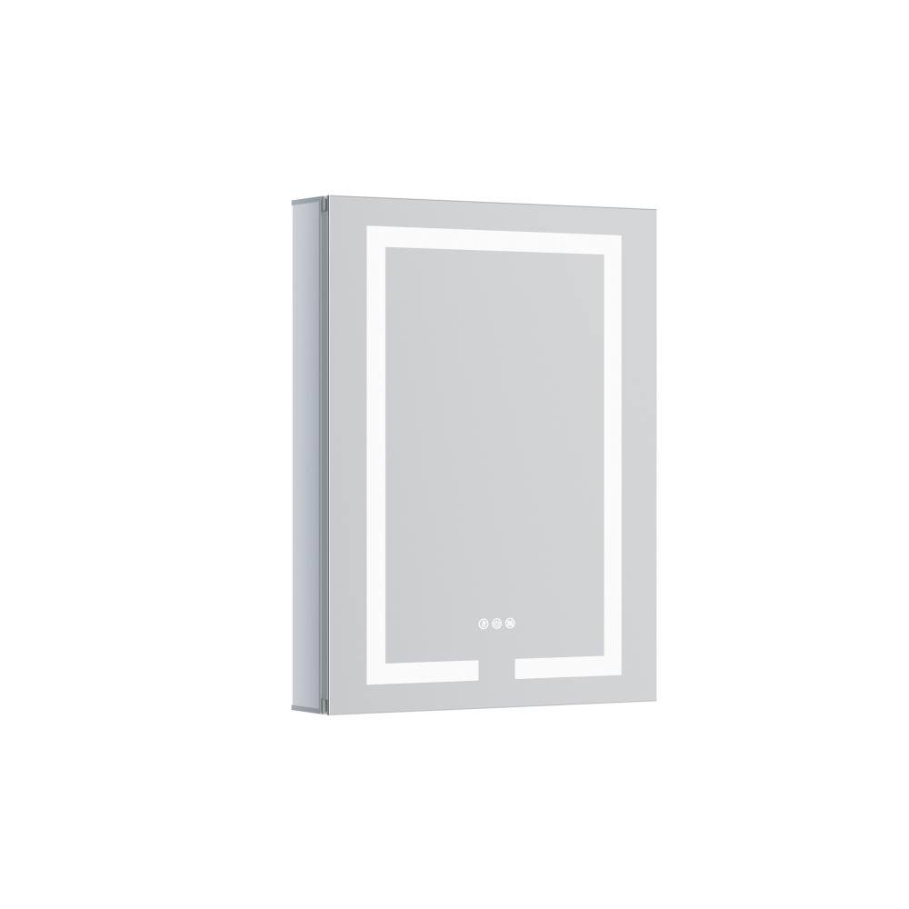 24 in. W x 32 in. H Rectangular Silver Aluminum Recessed/Surface Mount Right Medicine Cabinet with Mirror and LED Light price history on PriceWatchPro