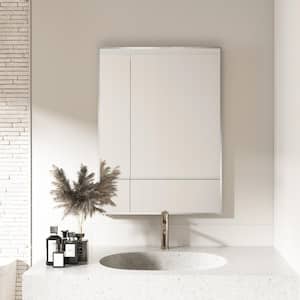 30 in. W x 22 in. H Small Rectangle Aluminum Alloy Framed Wall Mounted Bathroom Vanity Accent Mirror in Brushed Nickel