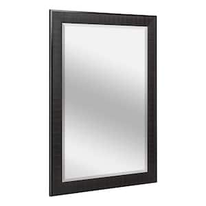 41.5 in. H x 29.5 in. W Rectangle Rustic Brown Framed Beveled Glass Bathroom Vanity Wall Mirror