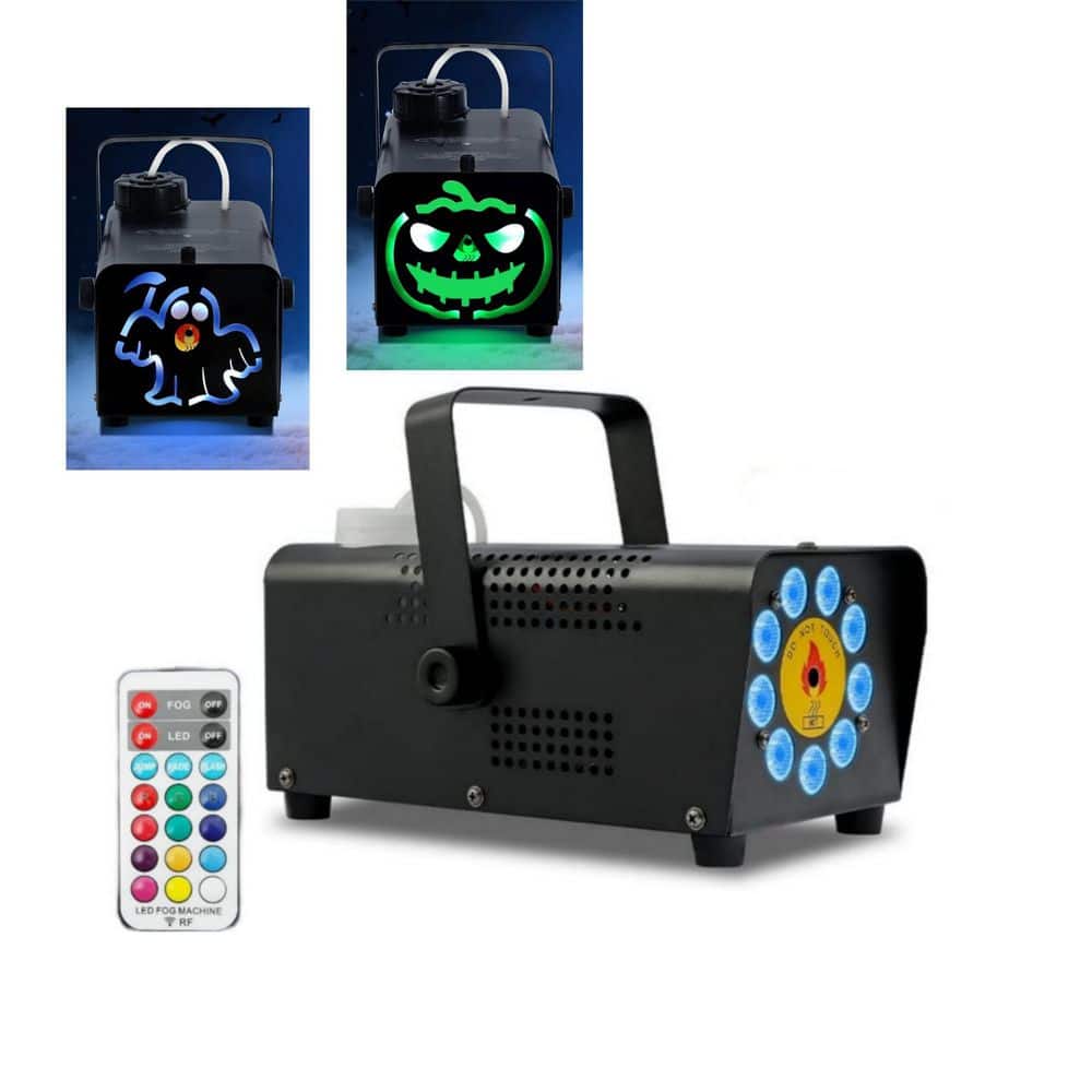 Justincity 500W Fog Machine w/ 9 LED Lights, Fogger w/ 12 Color