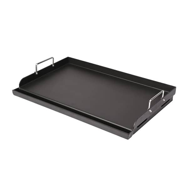 25 in. x 16 in. Pre-Seasoned Nonstick Cast Iron Griddle Black Flat Top with Grease Groove Gas Charcoal Grill