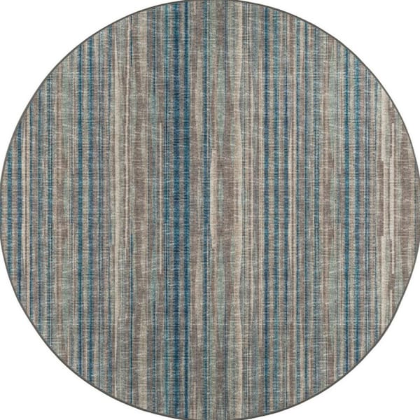 4' Round Brown Ombre Runner Rug
