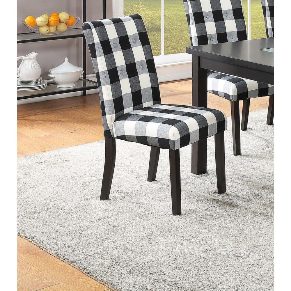 Black and white checkered dining online chairs