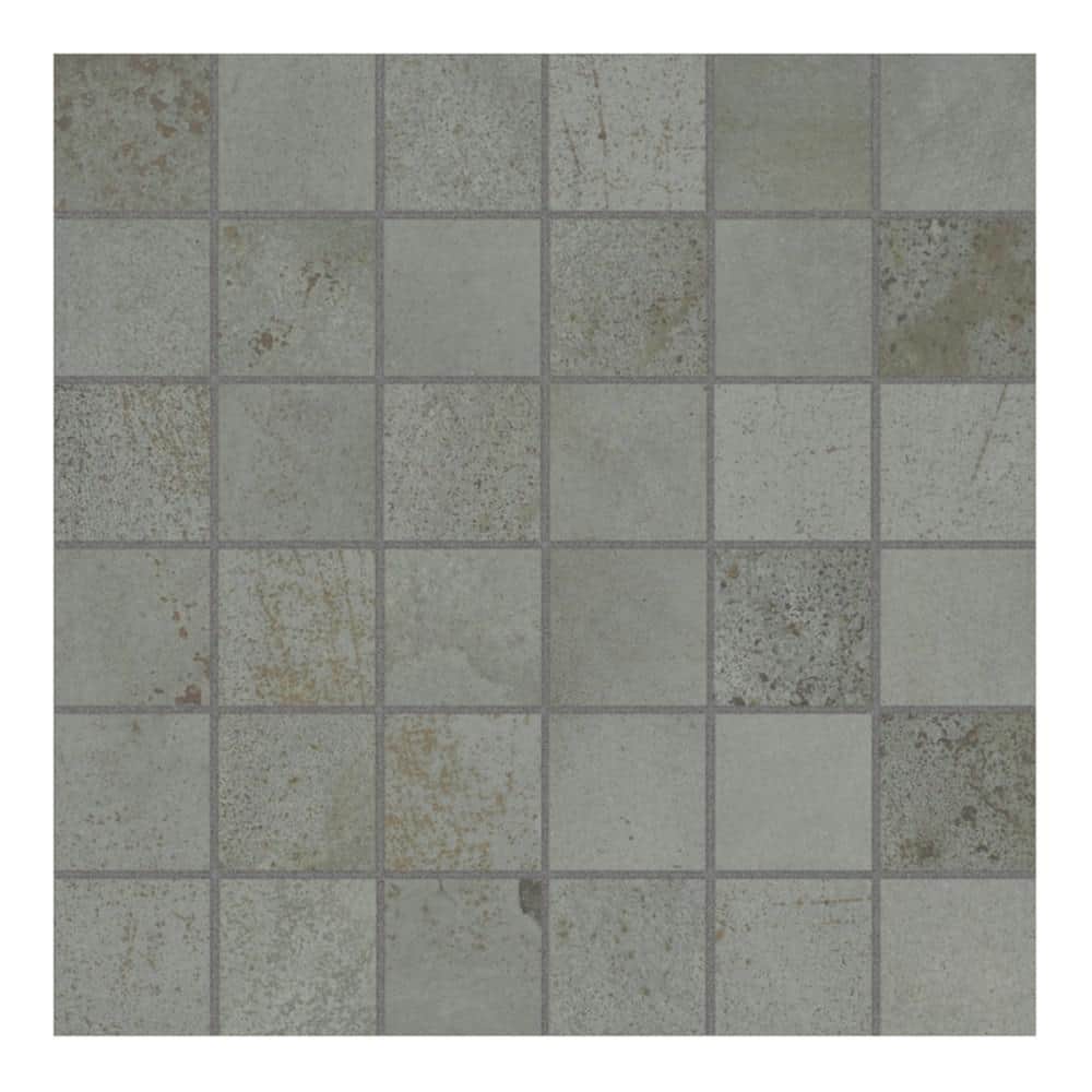 Ivy Hill Tile Angela Harris Fuller Graphite 4 in. x 0.39 in. Matte Porcelain Floor and Wall Mosaic Tile Sample, Grey -  EXT3RD107612
