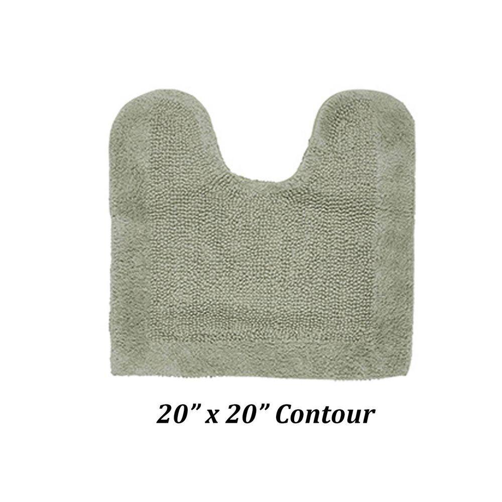 Dark Sage 20" x 20" Cotton Reversible Contour Bath Rug