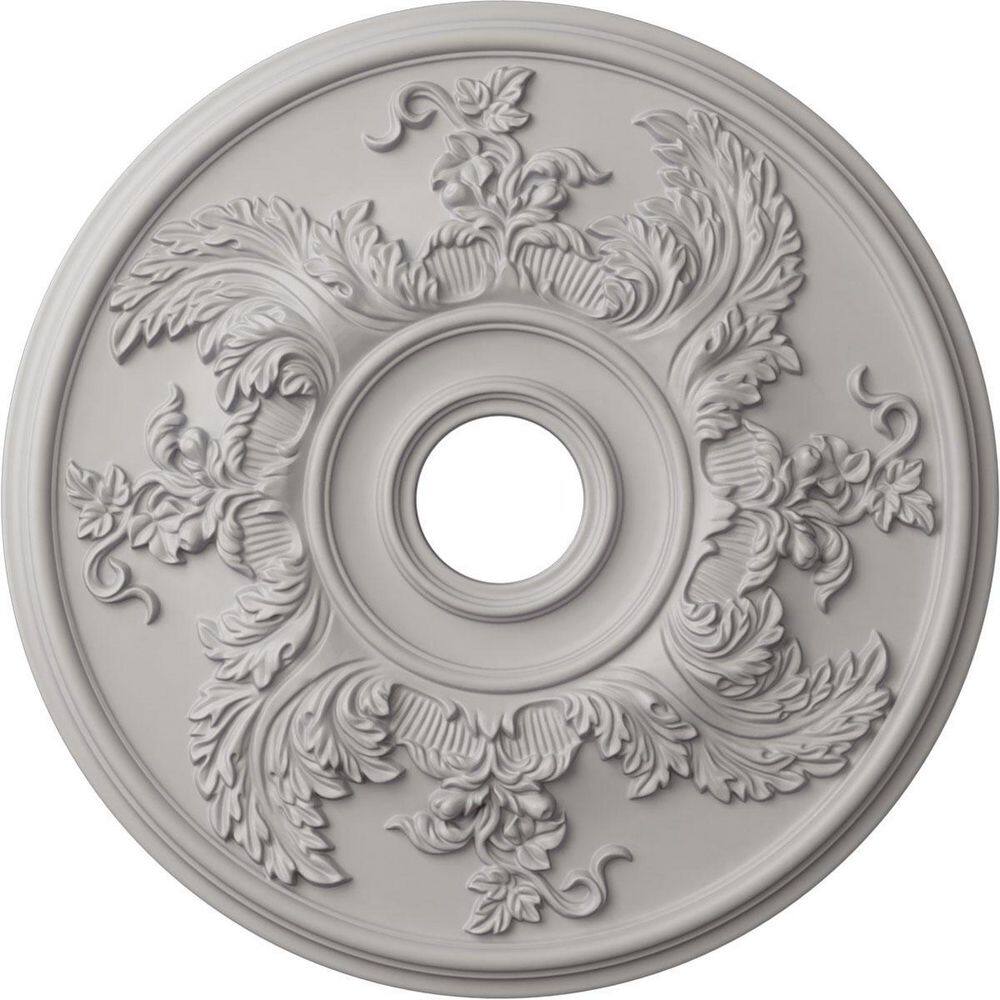 Ultra Pure White Polyurethane Acanthus Twist Ceiling Medallion