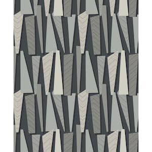 Onyx Geometric Shadows Nonwoven Paper Non-Pasted Wallpaper Roll (Covers 57.5 sq. ft.)