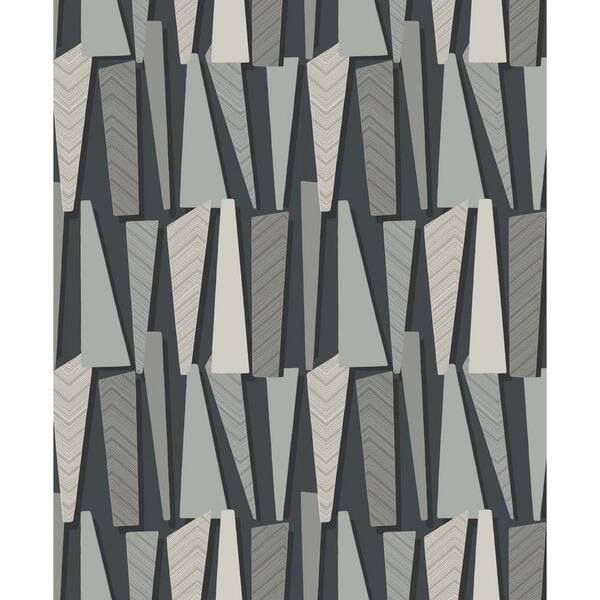 Seabrook Designs Onyx Geometric Shadows Nonwoven Paper Non-Pasted Wallpaper Roll (Covers 57.5 sq. ft.)