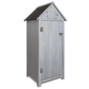 30.5 in. W x 21 in. D x 70.6 in. H Gray Fir Wood Outdoor Storage Cabinet Tool Shed with Waterproof Asphalt Roof