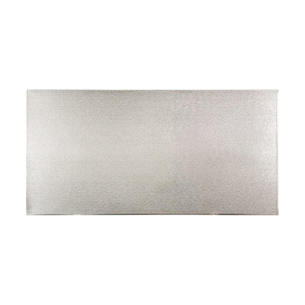 Fasade 96 in. x 48 in. Hammered Decorative Wall Panel in Brushed Aluminum